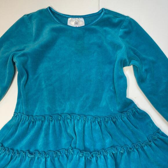 Hanna Andersson Velour Tiered Dress, Size 90 - Picture 2 of 6